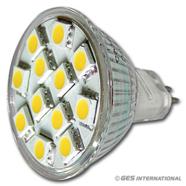 Lampadina 12 LED per Camper MR11 SMD luce calda