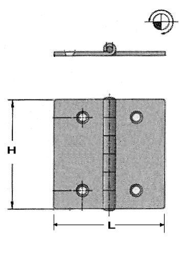 Cerniera in Acciaio Inox Aisi 316 mm.50x40